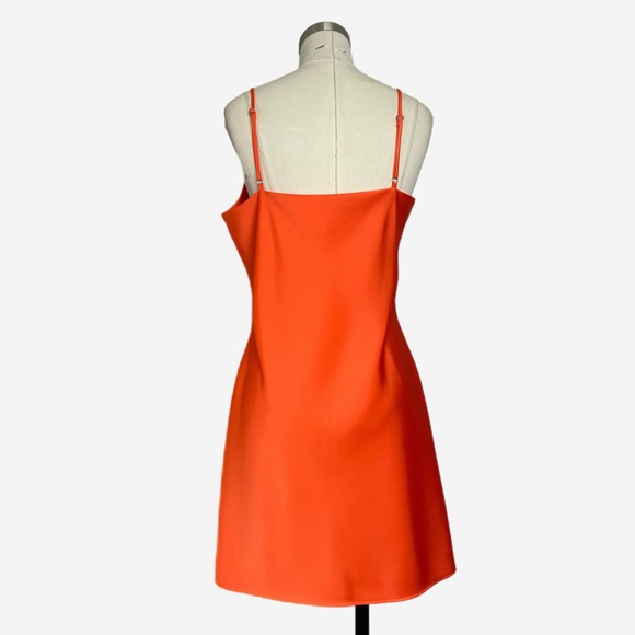 Gianni Bini Orange v-neck cami slip mini dress adjustable bold summer simple 8 - Picture 4 of 8